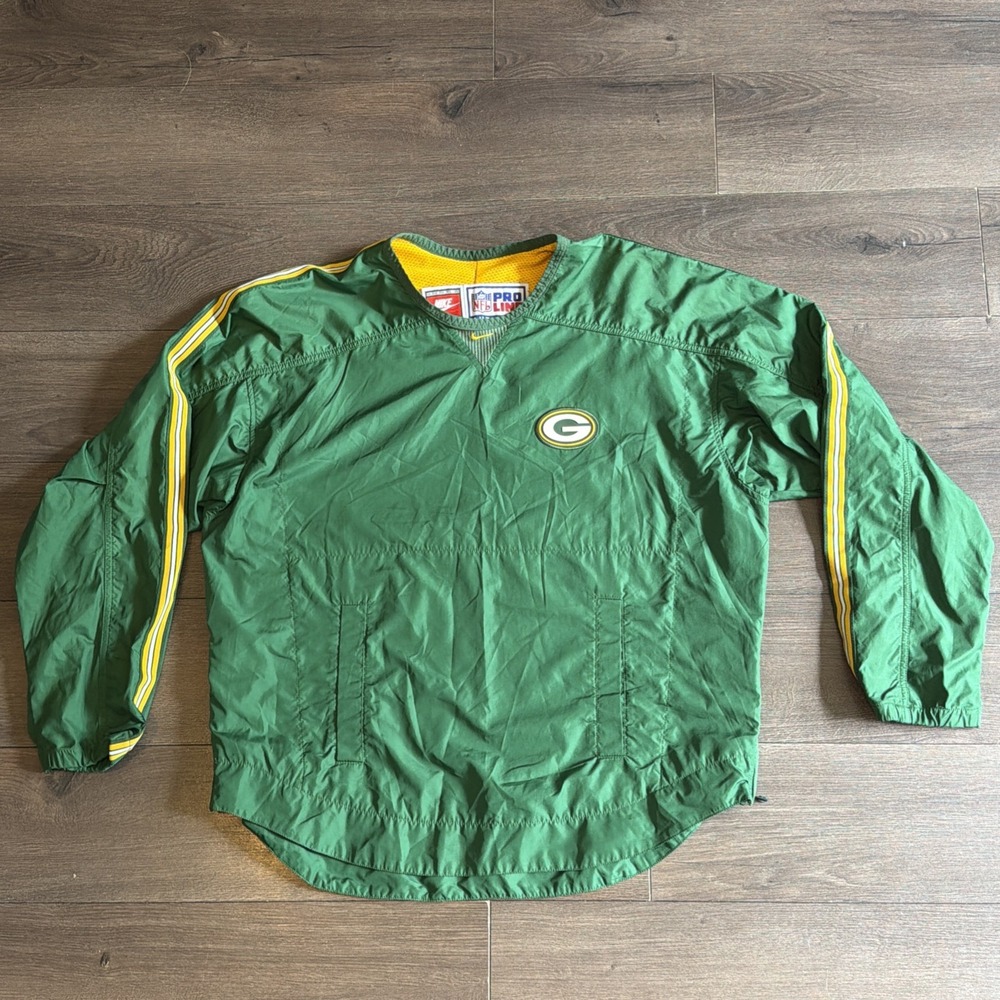 Vintage Green Bay Packers Nike Pro-Line Men's Medium Windbreaker Jacket